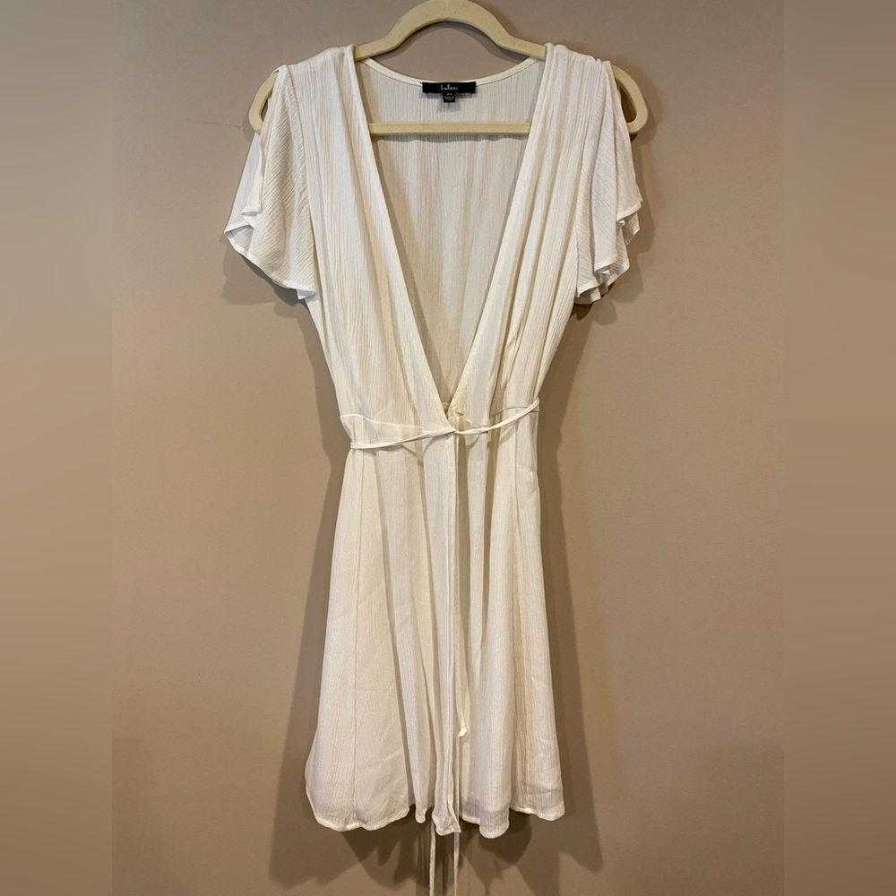 Lulus XS White Wrap Dress